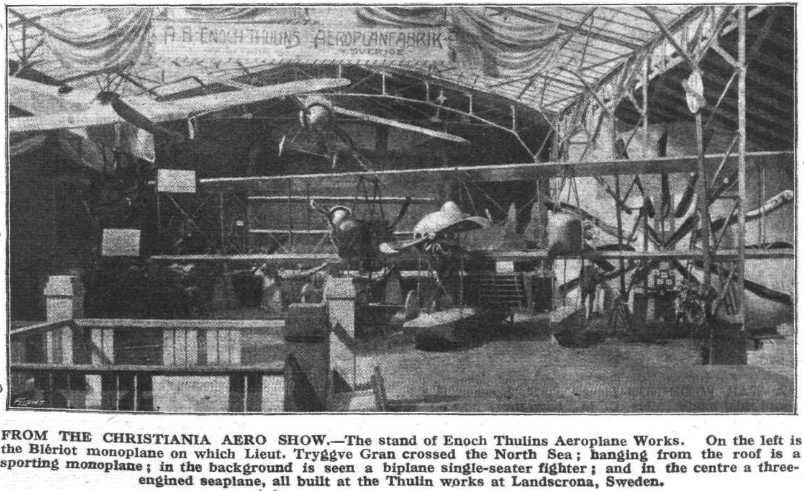 Thulin stand at Christiania aero show in 1918.